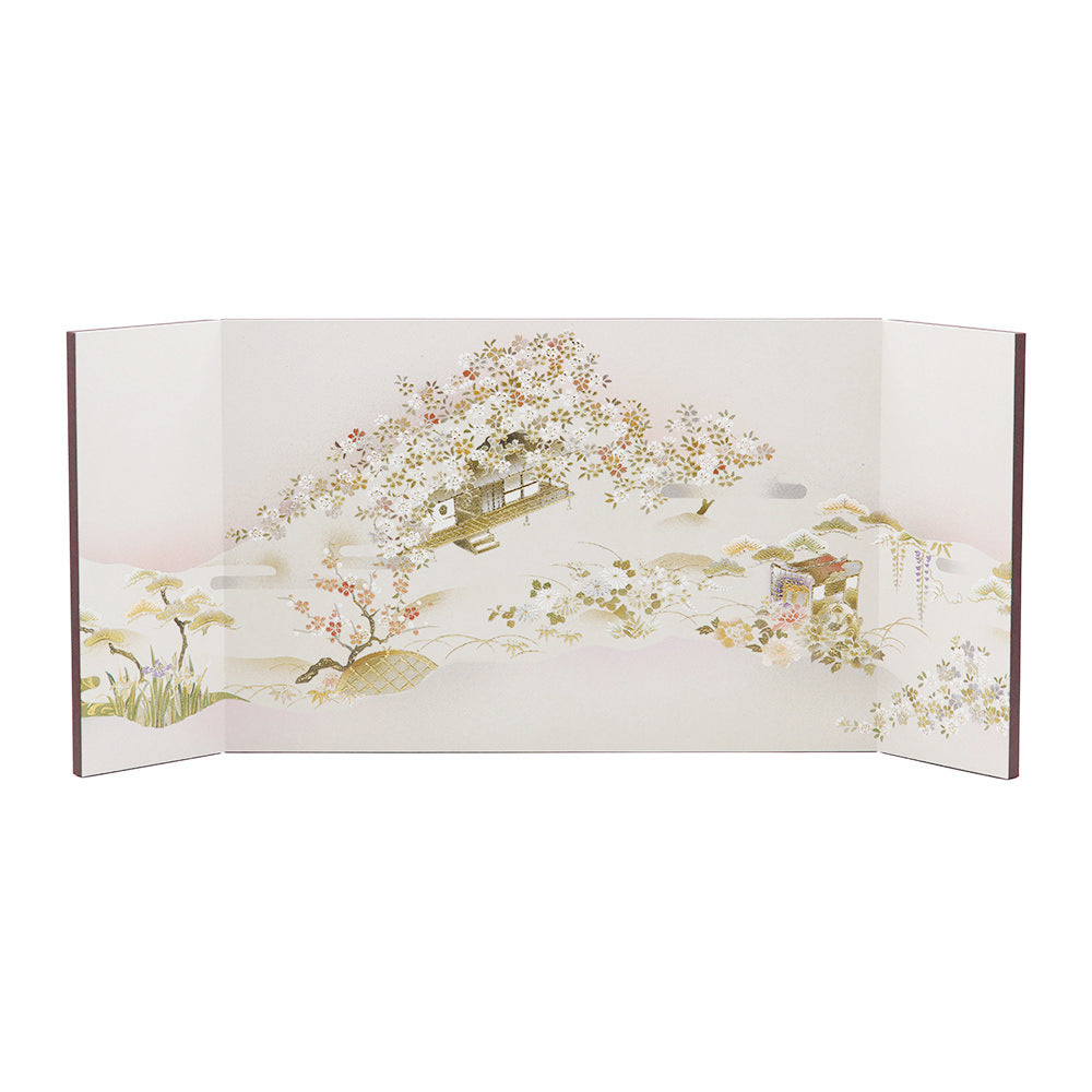 桜御殿白和紙屏風 2-22-123 和紙 屏風 桜