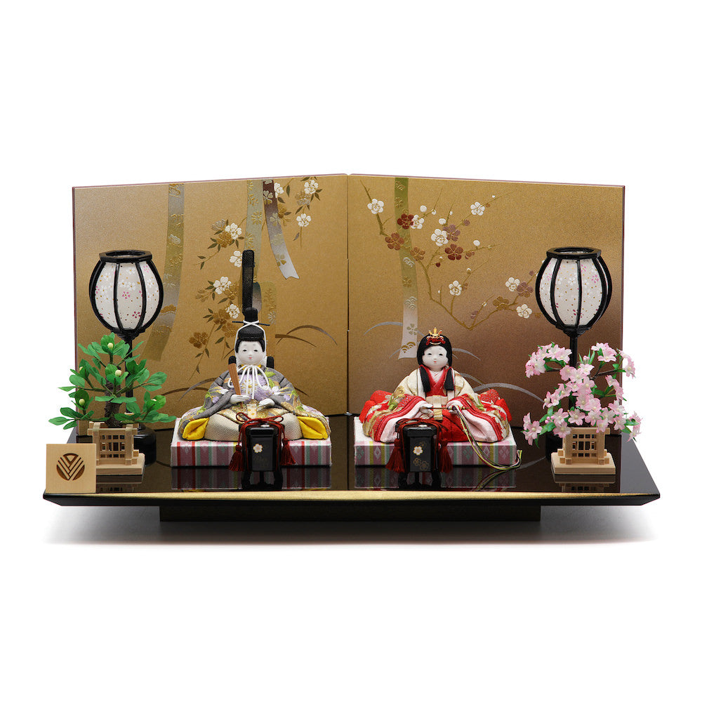 花凛雛 親王飾り 金縁飾り台 15-163-1936 セット 雛人形
