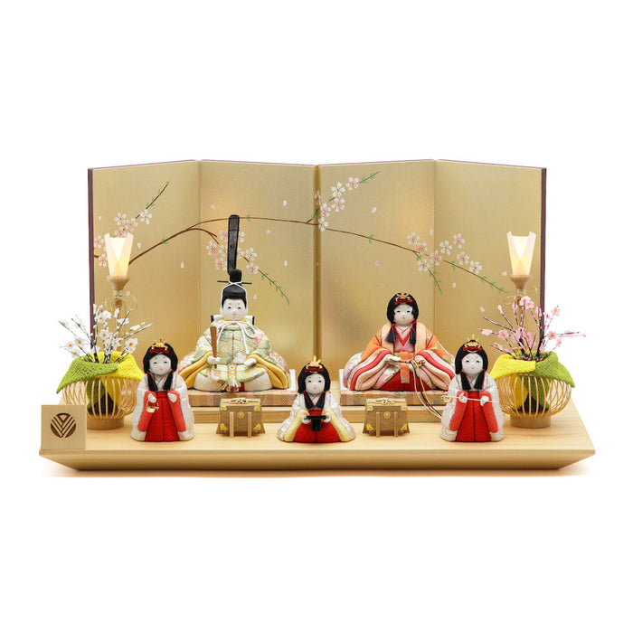 五人飾り 木曽檜飾り台