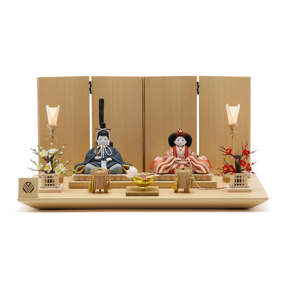 椛乃雛 親王飾り 木曽檜木目飾り 15-311-25106 セット 雛人形