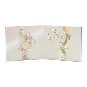 二曲梅桜雪輪屏風 2-104 二曲 屏風 梅桜 雪輪