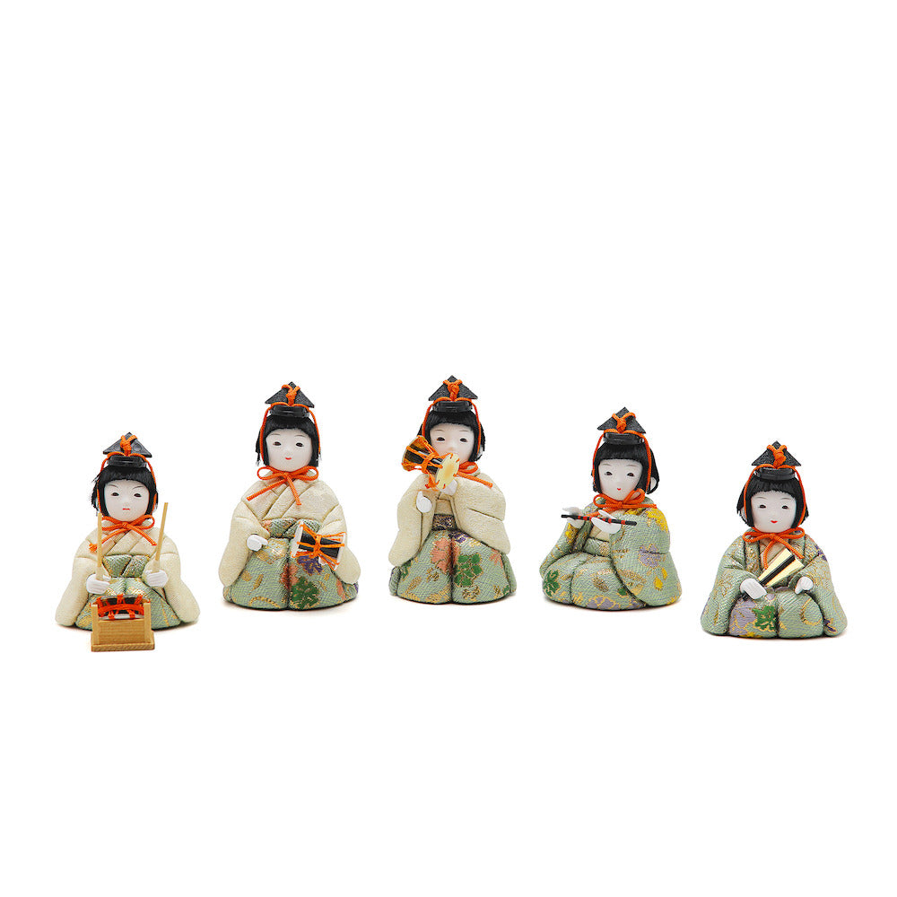 五人囃子 (GB-39) 五人囃子 生成りに本金の花唐草 五人並び