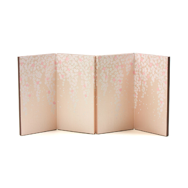 特銀桜色又裏箔屏風しだれ桜 2-024 しだれ桜 屏風 銀箔