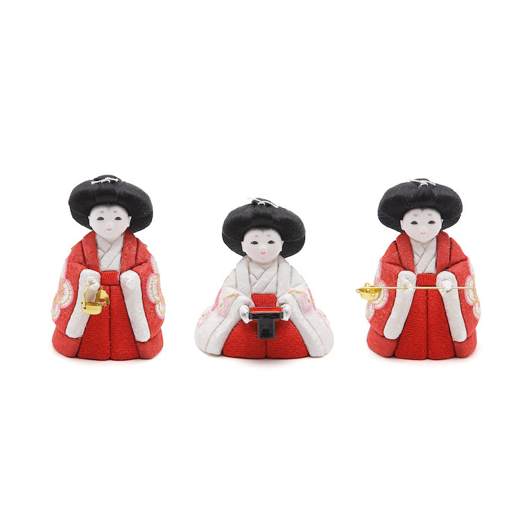 三人官女 (KN-69) 三人官女 丹後縮緬に梅の刺繍