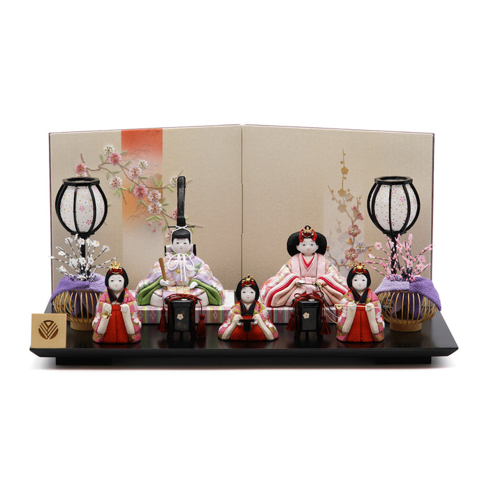 五人飾り 黒塗半艶飾り台
