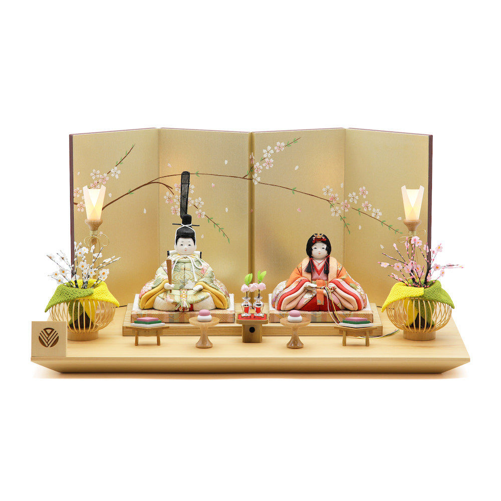 彩春雛 親王飾り 木曽檜飾り台 14-03-2156 セット 雛人形
