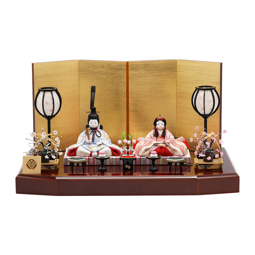 静花雛 親王飾り 六角溜色塗飾り台 15-21473106 セット 雛人形